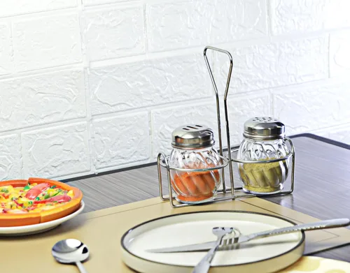 Miniatura 7 de TOPKITCHEN - Coctelera de queso con remolino de vidrio de 6 onzas, pimentero rojo triturado con tapa ranurada de acero inoxidable