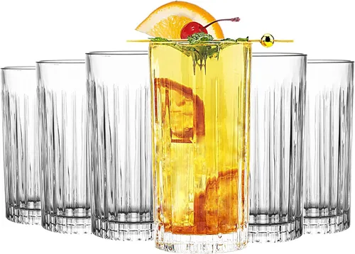Miniatura 13 de Highball Glasses Collins - Juego de 6 vasos altos de 14 onzas, cristalería para bebidas, agua, cerveza, refrescos