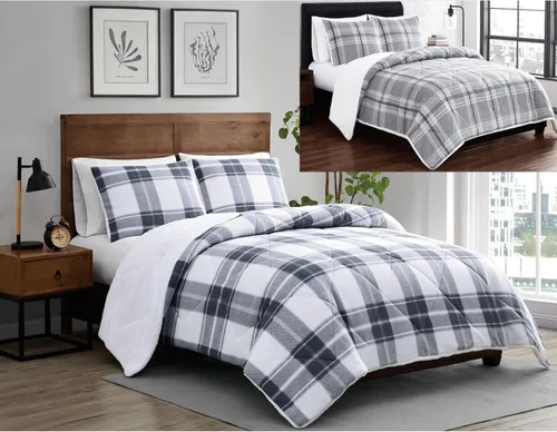 Miniatura 6 de Cannon Cozy Teddy - Manta de poliéster azul y crema, 1 pieza, 50 x 70 pulgadas, a cuadros, 100% poliéster, para hombres y mujeres, certificado