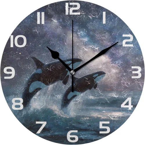 Miniatura 12 de ALAZA Reloj de pared con diseño de pájaro en la rama 3D que no hace tictac, para dormitorio, cocina, sala de estar, escuela, oficina, dorado