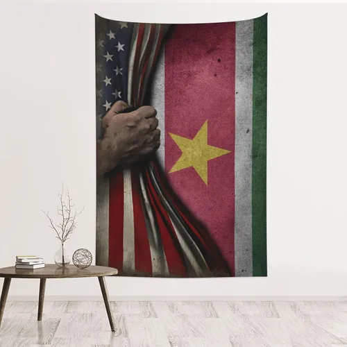 Miniatura 15 de Tapiz de mitad de bandera estadounidense y bandera de Jamaica de 60 x 40 pulgadas, divertido tapiz estético, arte de pared para dormitorio, sala