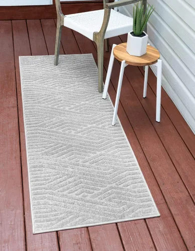 Miniatura 11 de Unique Loom Sabrina Soto Outdoor Collection Alfombra moderna, vibrante y tallada, 2 x 6 pies, beige
