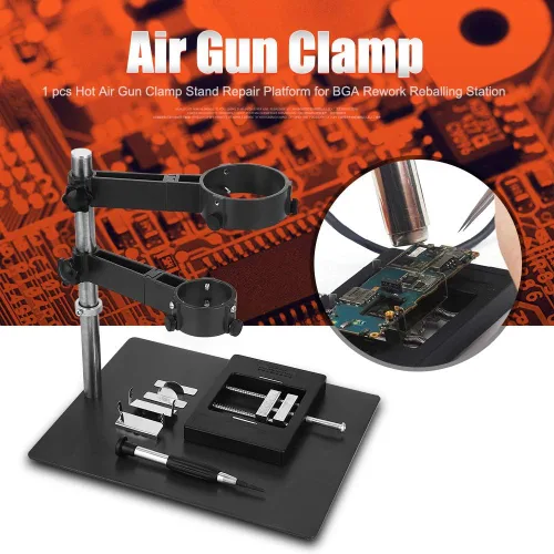 Miniatura 2 de ViaGasaFamido Soporte de pistola de mano de aire caliente con dos accesorios, soporte de abrazadera de pistola de aire caliente, accesorio ajustable