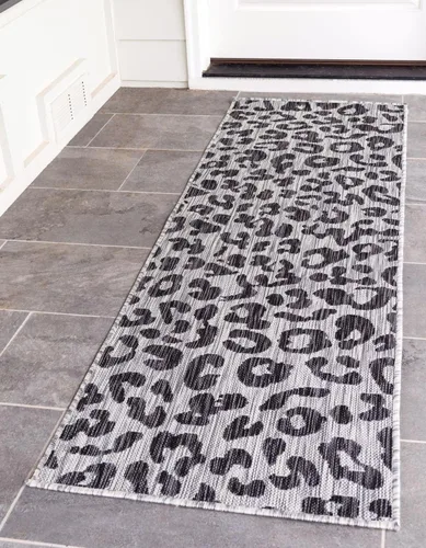 Miniatura 59 de Unique Loom Outdoor Safari Collection Alfombra de área - Leopardo (4 pies 1 pulgada x 6 pies 1 pulgada rectangular, gris claro/gris)