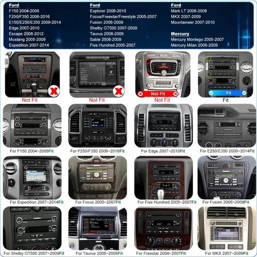 Miniatura 2 de Radio de Coche para Ford F150 F-150 2004-2008, F250/F350 2006-2016, E150/E250/E350 2009-2014, Shelby GT500 2007-2009, Pantalla Táctil Estéreo Fusion