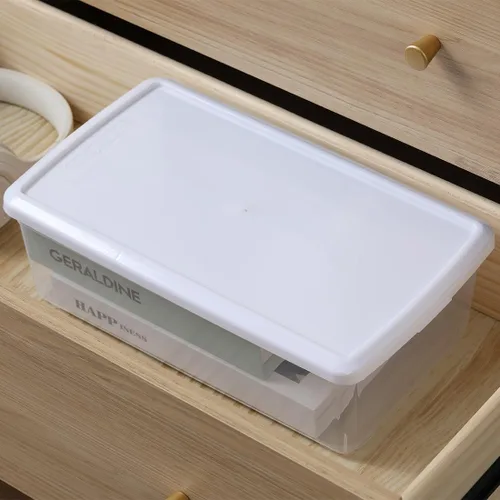 Miniatura 3 de 8 cajas de plástico para zapatos, contenedores de almacenamiento apilables transparentes con tapas, cajas de almacenamiento rectangulares Blanco