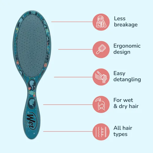 Miniatura 4 de Wet Brush Cepillo desenredante original para el cabello, Anna & Elsa (Disney Love), cerdas IntelliFlex ultrasuaves, cerdas desenredantes que se