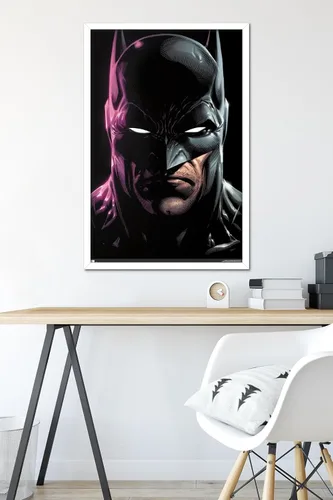 Miniatura 6 de Trends International DC Comics Batman - Póster de pared de retrato de 22.4 pulgadas de largo x 14.7 pulgadas, versión enmarcada en madera de granero