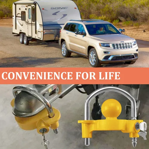 Miniatura 6 de Funmit - Candado de remolque universal para acoplador de bola, ajusta a acopladores de 1-7/8", 2" y 2-5/16", accesorios para caravanas de viaje, Azul