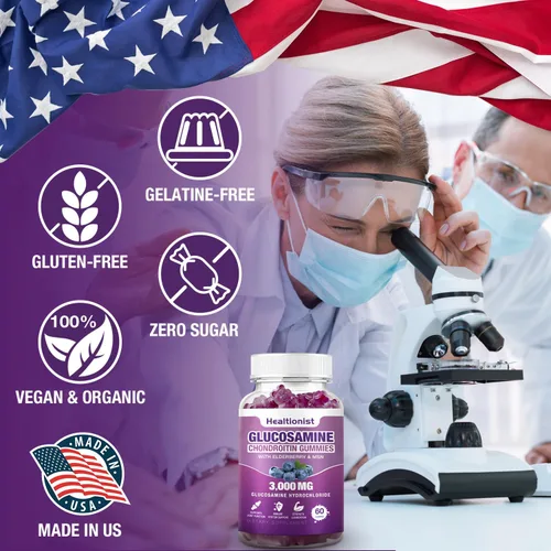 Miniatura 6 de 2 paquetes de 3000 mg de gomitas de glucosamina y condroitina con MSM y saúco - suplemento de salud articular de fuerza extra, flexibilidad, apoyo