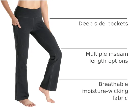 Miniatura 28 de Yogipace - Pantalones de yoga con bolsillos laterales para mujer, de 25/27/29/31/33/35/37 pulgadas, para descansar y para entrenamiento
