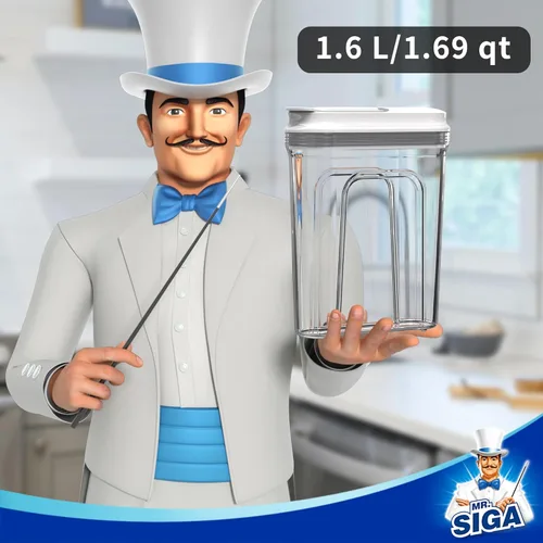 Miniatura 2 de MR.SIGA Juego de dispensadores de cereales herméticos, contenedores de almacenamiento para productos secos, nueces, frijoles, aperitivos, sin BPA