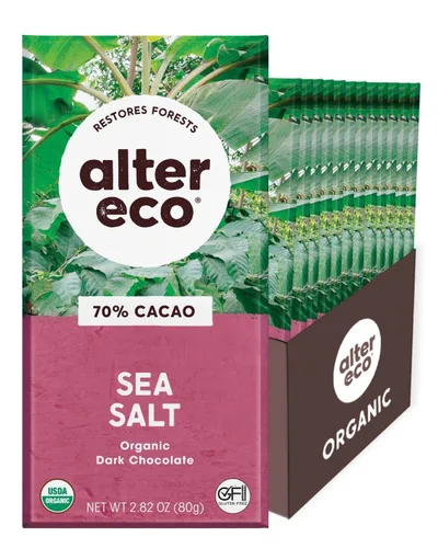 Miniatura 7 de Alter Eco Barras de chocolate negro Cacao oscuro puro, comercio justo, orgánico, sin OMG, sin gluten (paquete de 4 quinoa crujiente)