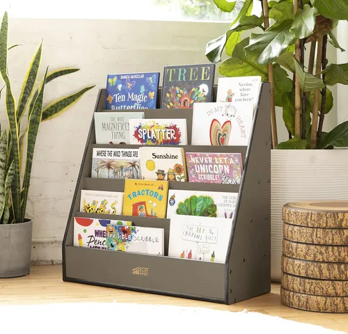 Miniatura 9 de ECR4Kids Streamline - Expositor de libros de una sola cara con almacenamiento, estantería para aula, color gris lavado