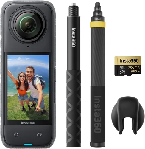 Miniatura 11 de Insta360 X4 Paquete estándar - Cámara de acción impermeable 360 de 8K, video de gran angular 4K, efecto de palo invisible para selfies, protectores