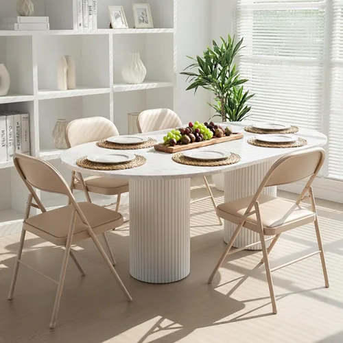 Miniatura 12 de Simple Deluxe Juego de 2 sillas de comedor, cojín de cuero, plegable, moderno, para cocina, con respaldo acolchado y patas de metal, asiento Negro