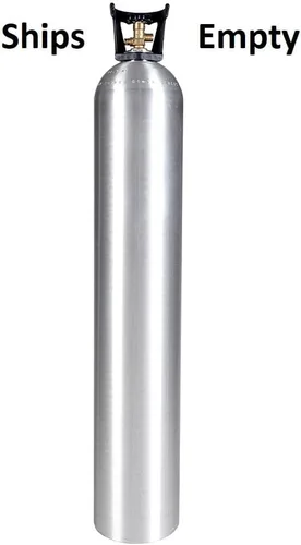 Miniatura 3 de Nuevo cilindro de CO2 de aluminio de 50 libras con tubo de sifón, mango y válvula CGA320