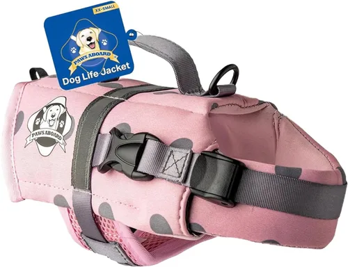 Miniatura 13 de Chaleco salvavidas para perros – Chaleco de natación para perros, ajustable, reflectante, cómodo, varios colores, patrones, chaleco de natación