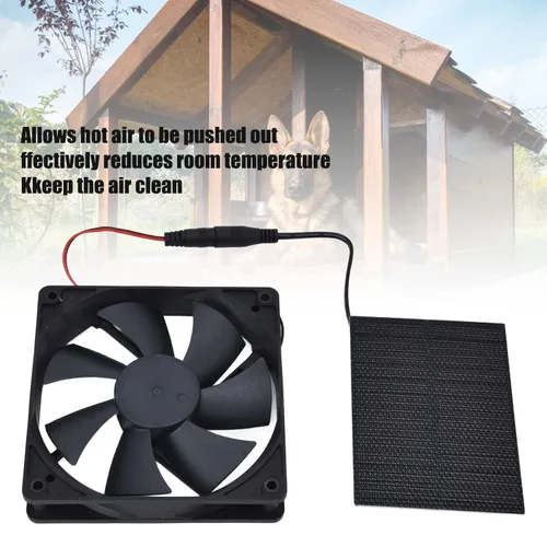 Miniatura 3 de AUNMAS Kit de mini ventilador con energía solar, sistema de enfriamiento automático de ventilación de escape de gallinero de invernadero, 5 V, 3 W