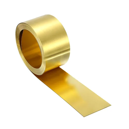 Miniatura 58 de uxcell Rollo de lámina de latón, 40 x 2 x 0.016 pulgadas, rollo de lámina de latón intermitente de metal para manualidades, reparaciones