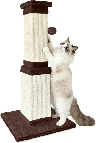 Miniatura 16 de Poste rascador para gatos grandes, rascador de gatos para gatos de interior y adultos, poste rascador de sisal resistente para proteger muebles, 32