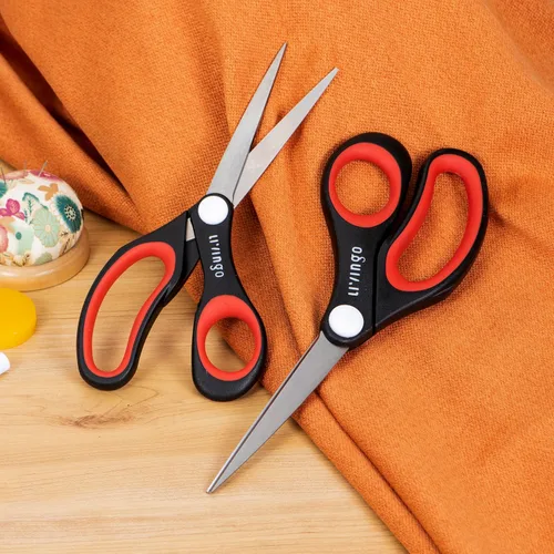 Miniatura 7 de LIVINGO Juego de 4 tijeras multiusos afiladas y resistentes para cocina, cocina, costura, corte, aves, alimentos, papel, manualidades, oficina