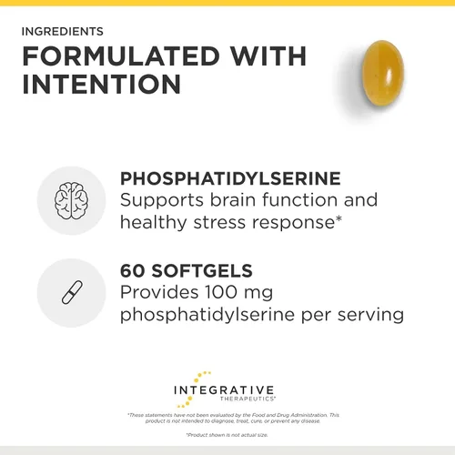 Miniatura 4 de Integrative Therapeutics Fosfatidilserina - Suplemento de apoyo para la función cognitiva y el estrés mental* - derivado de lecitina de girasol - 60