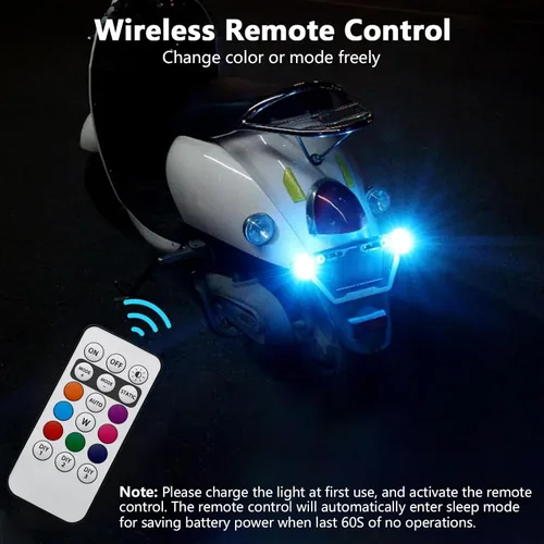 Miniatura 2 de LECART 4 luces estroboscópicas LED magnéticas con control remoto, 8 colores, inalámbricas, anticolisión, luces estroboscópicas de emergencia