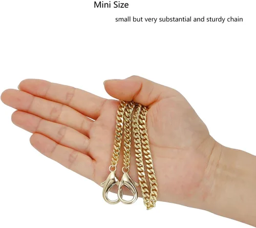Miniatura 4 de Yichain Mini Linda Correa de Cadena de Bolso de Repuesto Accesorios de Bolso Cruzado Correa de Hombro de Bolso Adornos (Oro Claro, 33 cm)