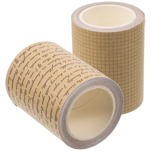 SEWACC Cintas adhesivas vintage washi cinta adhesiva decorativa de papel kraft para manualidades, diarios, planificadores, marco de fotos, álbumes