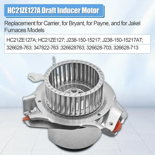 Miniatura 2 de HC21ZE127A Conjunto de motor inductor de tiro de horno de doble velocidad con tapones dobles para motor de soplador de horno portador 347822-763