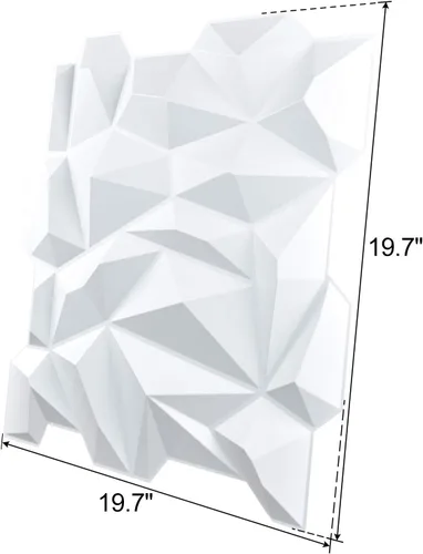 Miniatura 87 de Art3d Panel de Pared de Diamante 3D de PVC Dentado a Juego-Negro Mate, para Decoración Interior Residencial y Comercial Diamante mate negro