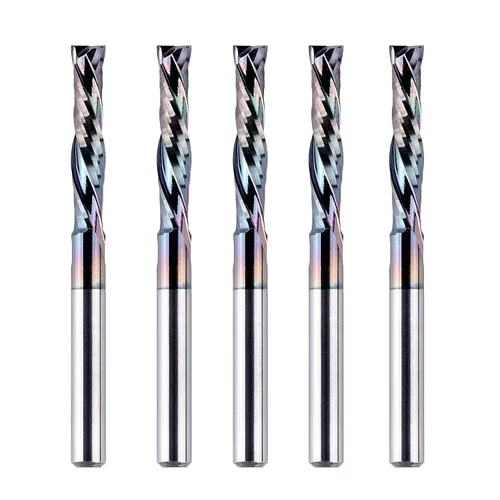 SpeTool 5 piezas de carburo de compresión de enrutador de corte hacia arriba y hacia abajo de 1/8 pulgadas de diámetro de corte para máquina de