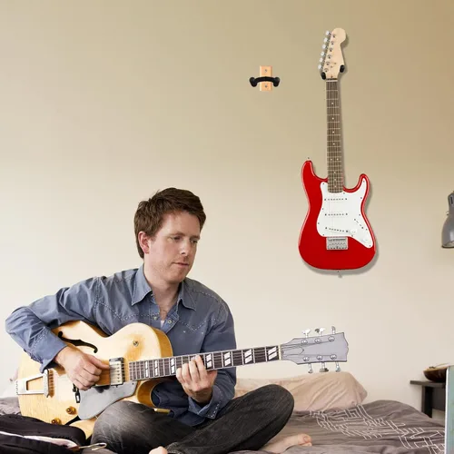 Miniatura 7 de DOMMI Juego de 4 colgadores de pared para guitarra, colgador de guitarra con gancho giratorio suave para guitarras de todos los tamaños, soporte