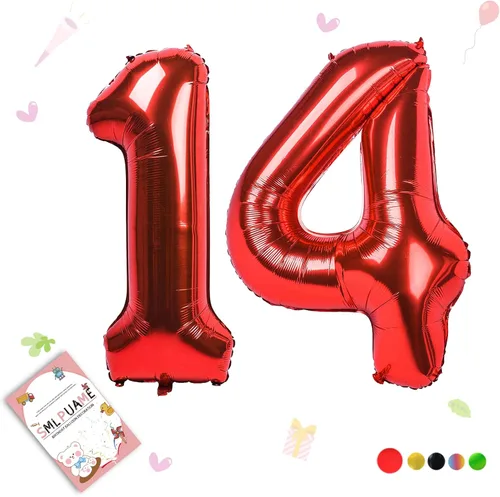 Miniatura 176 de Globos de números de 40 pulgadas del 0 al 9 dorados grandes del número 0, globos digitales para suministros de decoración de celebración de fiesta