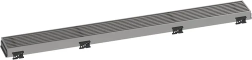Miniatura 4 de hansgrohe RainDrain Match Boardwalk - Drenaje de ducha lineal para 27 5/8 pulgadas, con marco de altura ajustable en acero inoxidable cepillado