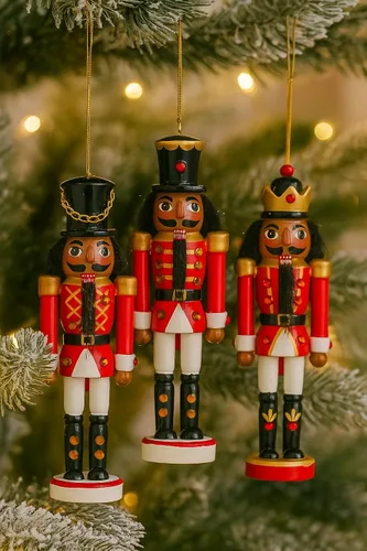 Miniatura 4 de The Bridge Collection Adornos de cascanueces afroamericanos – Juego de 3 – Acentos de soldado de Navidad para decoración navideña – Cascanueces