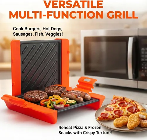 Miniatura 4 de Sandwichera para microondas Sandwichera de prensa Panini Bandeja para parrilla de microondas Grill rápido y apto para lavavajillas