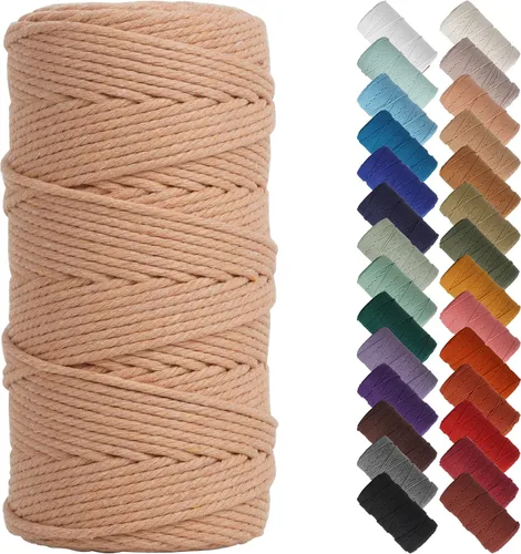 Miniatura 136 de NOANTA - Cuerda de macramé color beige natural, 1/8 pulgadas (3 mm) x 109 yardas (100 metros), cuerda de algodón colorido para colgar en la pared