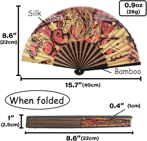 Miniatura 2 de Terra Distribution Abanico Plegable [Importación de Japón] Abanicos de Mano para Mujer Plegables, Abanico Japonés, Diseño Único, Bambú Hecho a Mano