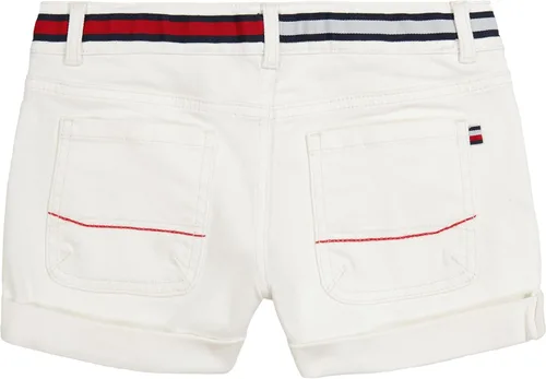 Miniatura 2 de Tommy Hilfiger Pantalones cortos de mezclilla elásticos con 5 bolsillos para niña