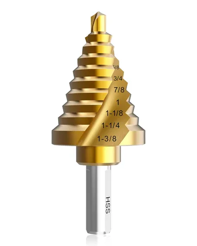 Miniatura 11 de Juego de Brocas de Paso, de 1/4" a 2-3/8", Broca de Paso de Vástago Hexagonal de Acero de Alta Velocidad para Acero Inoxidable, Metal, Aluminio