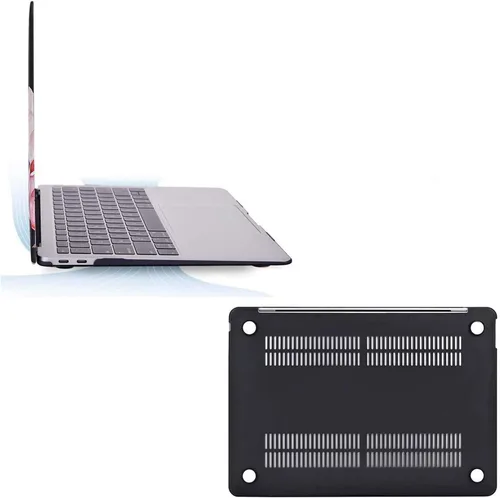 Miniatura 4 de MOSISO Funda compatible con MacBook Air de 13 pulgadas 2022 2021 2020 2019 2018 versión A2337 M1 A2179 A1932, peonía de plástico, cubierta de Negro