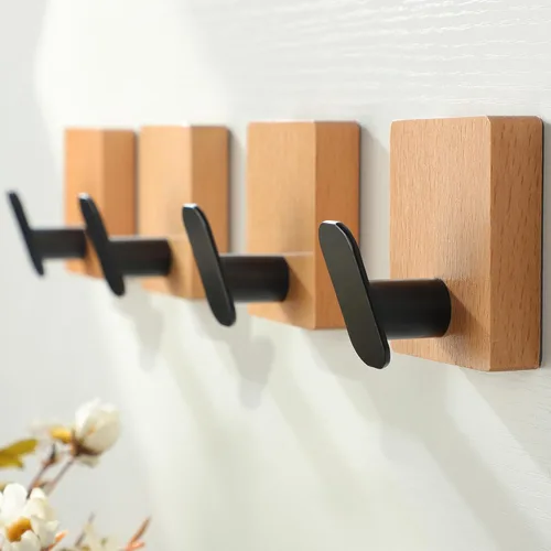 Miniatura 27 de DELITON Paquete de 4 ganchos adhesivos para toallas - Blancos, ganchos autoadhesivos resistentes para pegar en la pared, para colgar batas, abrigos