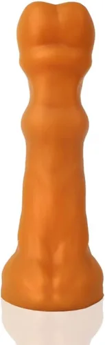 TaRiss's Consolador anal suave de silicona con base de ventosa, juguete sexual para hombres, mujeres, parejas, dorado, XXL, 14.76 pulgadas