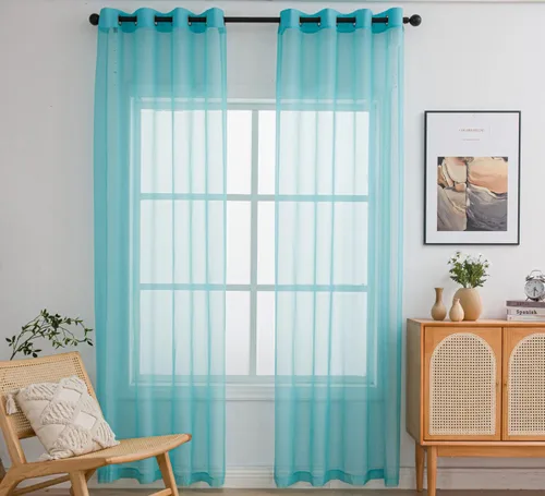 Miniatura 16 de PI - Cortinas traslúcidas con paneles pequeños, cortina transparente para ventana de cocina, mirador, 2 paneles