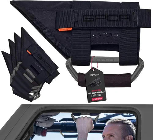 Miniatura 44 de GPCA Asas de agarre metálicas para Jeep Wrangler 4xe, JL, JT, JK, Sport, Sahara, Rubicon y Gladiator 4DR/2DR 2007-2023 GP Grip PRO, plegables
