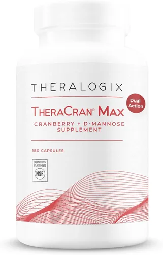 Theralogix TheraCran Max - Suplemento de arándano + D-manosa para hombres y mujeres - Apoyo a la salud del tracto urinario - Suministro para 90 días