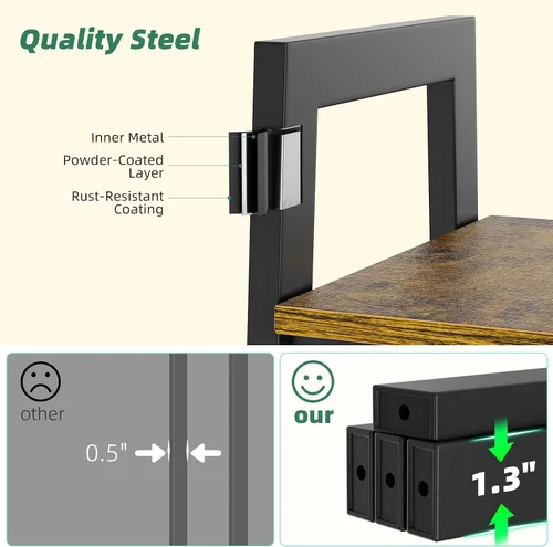 Miniatura 5 de Simple Trending - Soporte de metal alto de 4 niveles con luz de crecimiento, estante de escalera resistente para plantas de interior, soporte