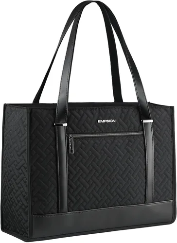 EMPSIGN - Maletín para laptop para mujer de 16 pulgadas, Acolchado, negro, L, Elegante